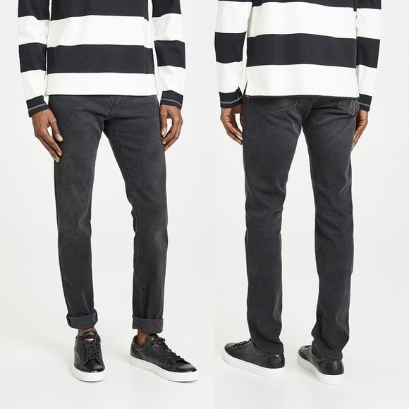 Frame Men's 32 L'Homme Slim Jeans in Long Shore Faded Black Gray $228 Inseam 32" - Picture 2 of 15